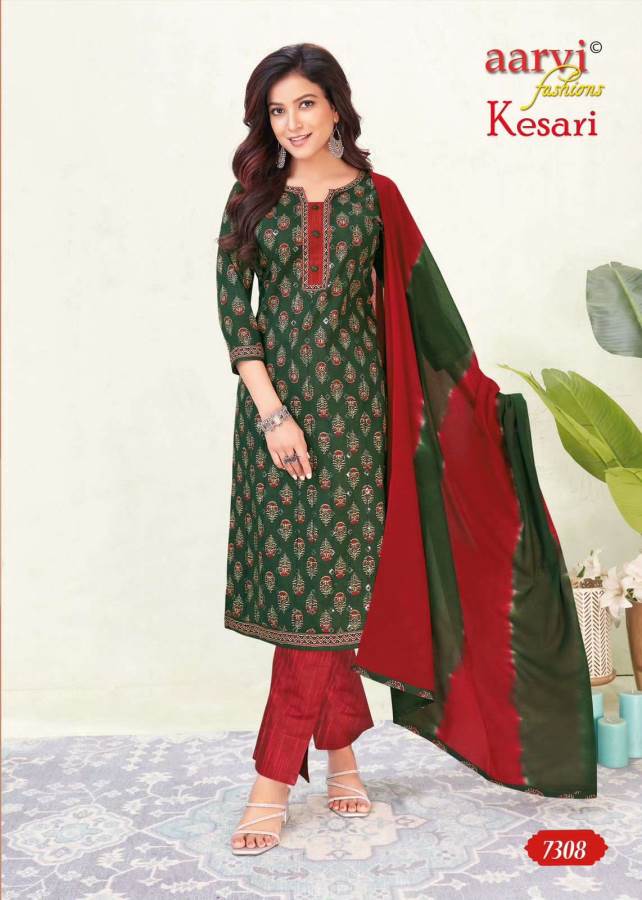 Kesari Vol 1 By Aarvi Pure Cotton Printed Kurti With Bottom Dupatta Wholesale Online